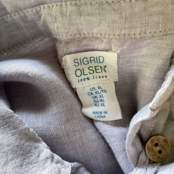 SALE! Sigrid Olsen linen pale lavender shirt, size XL, worn a few times - Picture 2 of 3